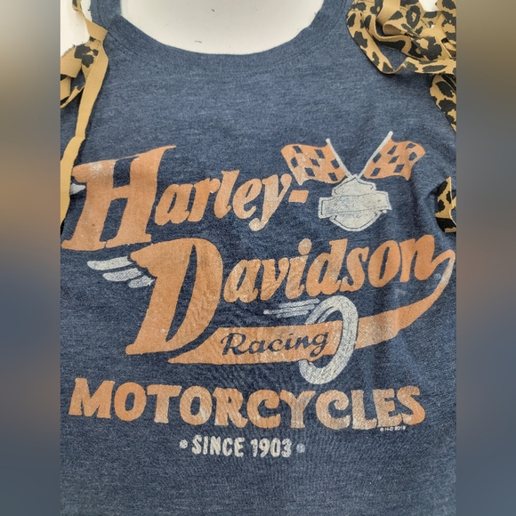 Harley Davidson Fringe Halter Top Upcycled - Picture 4 of 7